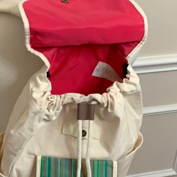 Jansport BREAKTOWN Backpack Ivory/Green stripe - Picture 12 of 14